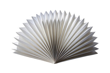 White Paper Fan Folded Shape generate cutout PNG isolated on a transparent background
