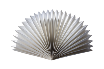 White Paper Fan Folded Shape generate cutout PNG isolated on a transparent background