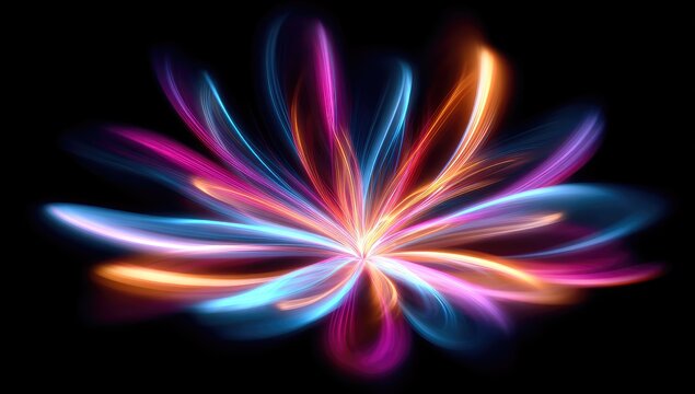 Abstract flower-like design in vibrant colors