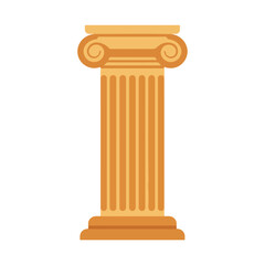 Obraz premium Stylized pillar with fluted column and spiral top in warm, muted orange tones