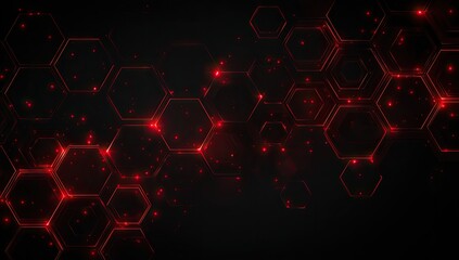 Red hexagonal grid pattern on dark background