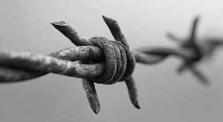 Close-up of rusty barbed wire (8)
