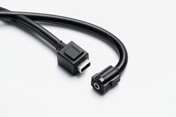 Close-up of a black audio cable