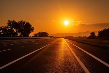 Golden sunset highway