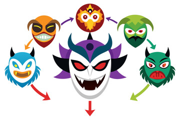 A mysterious haunted library illustration featuring enchanted books flying like bats in the moonlit night. Perfect for Halloween backgrounds, spooky party invitations, eerie posters, gothic fantasy ar