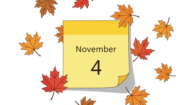Autumnal November 4th Illustration: A Cheerful Reminder of the Season's Transition and Vibrant Hues