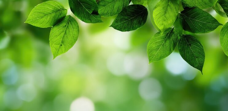 Fresh green leaves against a soft out-of-focus background