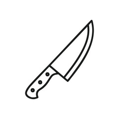 Kitchen Knife Outline Icon. A sharp culinary blade illustration symbolizing precision, utility, and food preparation. Perfect for digital kitchen designs or cooking concepts.