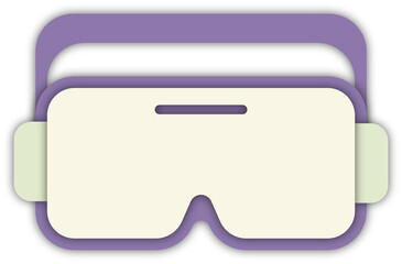 Purple VR Headset Illustration for Virtual Reality Gaming