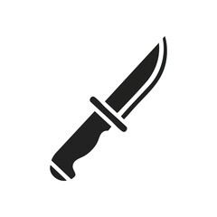 Black Utility Knife Blade Icon. A dark, practical cutter symbol. This keen implement conveys themes of danger, resilience, and preparedness for various situations.