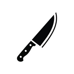 Kitchen Knife Silhouette. A sharp, versatile blade tool essential for food preparation. This clean graphic represents culinary skills, precision, and household utility.
