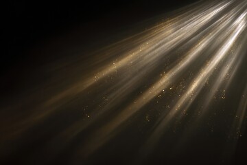 Golden light rays on dark background