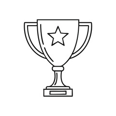 Victory Star Trophy Icon. This minimalist drawing of a championship prize symbolizes triumph, excellence, and top quality. Ideal for concepts of winning and success.