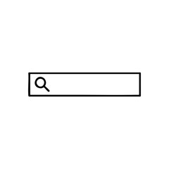 Web Query Box Element. This minimalist graphic depicts a digital input field. It symbolizes information retrieval, exploring data, and finding solutions online.