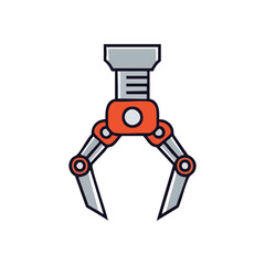 Robotic Arm Industrial Gripper. Vibrant digital graphic of an automated mechanical clamp, symbolizing modern technological advancement and efficient production.