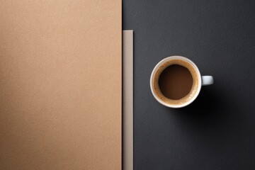 A coffee cup on a two-toned background