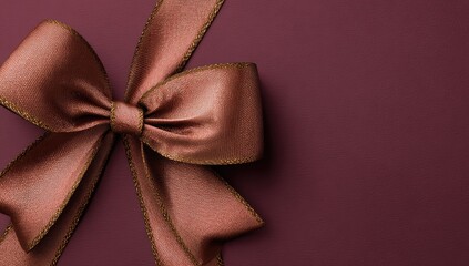 Close-up of a maroon ribbon bow