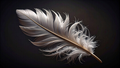 Obraz premium Macro Close Up Soft Feather Texture Shadows. Mental Mindfulness Concept. Generated Image