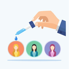 Hand Applying Liquid to Diverse Female Avatars