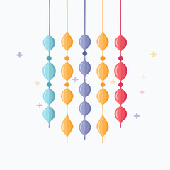 Colorful Hanging Pixelated Beads Abstract Background