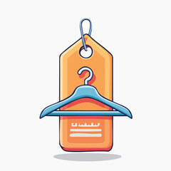 Orange Clothing Tag with Blue Hanger