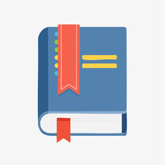 Blue Book with Red Bookmark Illustration