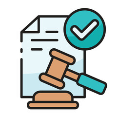 Gavel and document with a checkmark