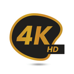 4k hd resolution logo isolated on white background for high definition video