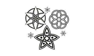 Abstract Geometric Floral Mandala Silhouette Vector Design