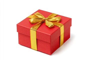Obraz premium Red gift box with gold ribbon (2)