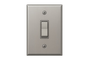 Brushed metal light switch toggling on off power