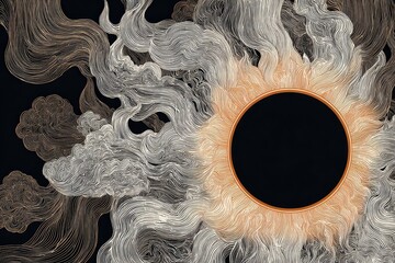 Abstract eye with swirling strands