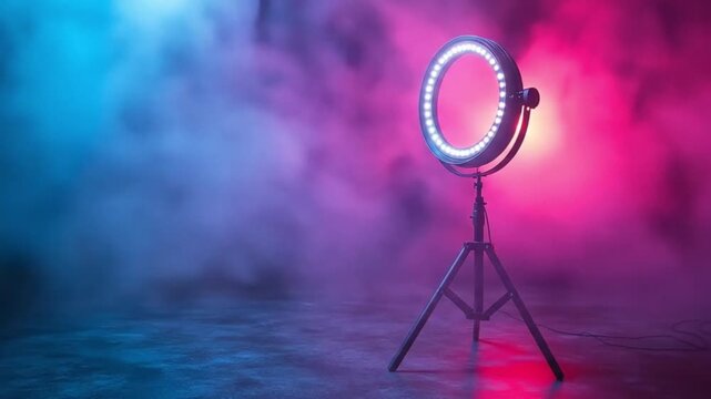 ringlight with colour smoke