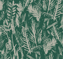 Obraz premium Botanical seamless tropical pattern with bright plants and leaves on dark background. tropical wallpaper. jungle print. vector design. Printing and textiles. Exotic tropics. Summer design