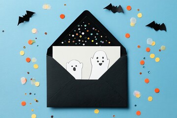 Halloween greeting card in envelope