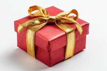 Obraz premium Red gift box with gold ribbon (14)