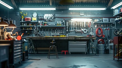 Garage workshop interior design