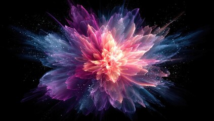 Fototapeta premium Abstract flower explosion in vibrant colors