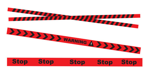 Fototapeta premium Caution tape set of yellow warning ribbons. Police Line Tape. stripes vector police tape. Yellow caution tape on a transparent 
