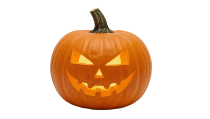 Halloween Jack-o'-Lantern Illuminated Pumpkin with Carved Face