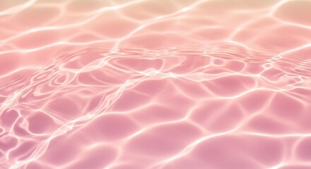 Gentle pink water surface with light refraction patterns ripples