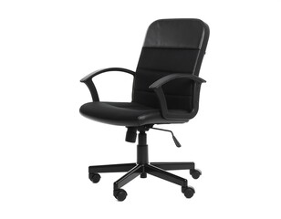 Fototapeta premium Black office chair against white background