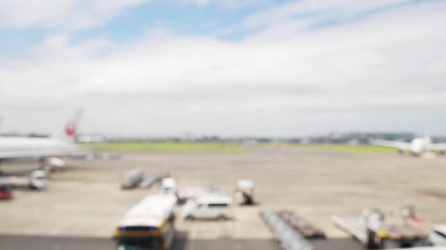 Airport scenery blurred image for conceptual video