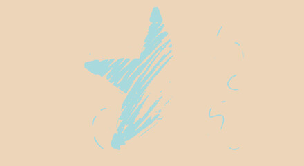 Minimalist star symbol with hand drawn lines, ideal for abstract design elements