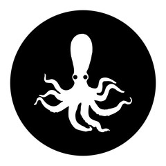 black and white illustration of Octopus icon