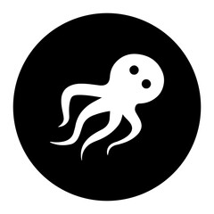 black and white illustration of Octopus icon