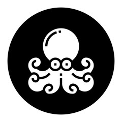 black and white illustration of Octopus icon