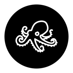 black and white illustration of Octopus icon
