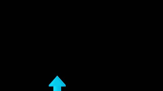 Animated 3D Arrow U-Turn Path with Alpha Channel