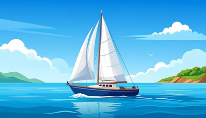 Fototapeta premium Sailing vessel on a sunny day